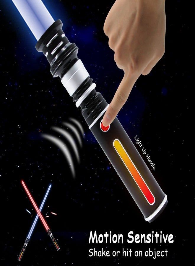 KEGOZ 3 Packs 3 Colors Light Sabers with FX Sound (Motion Sensors) for Kids, Expandable Handle Light up Sword for Halloween Xmas Boys Children's Day Dress Up Parties Costum Galaxy War Fighters and Warriors - Image 3